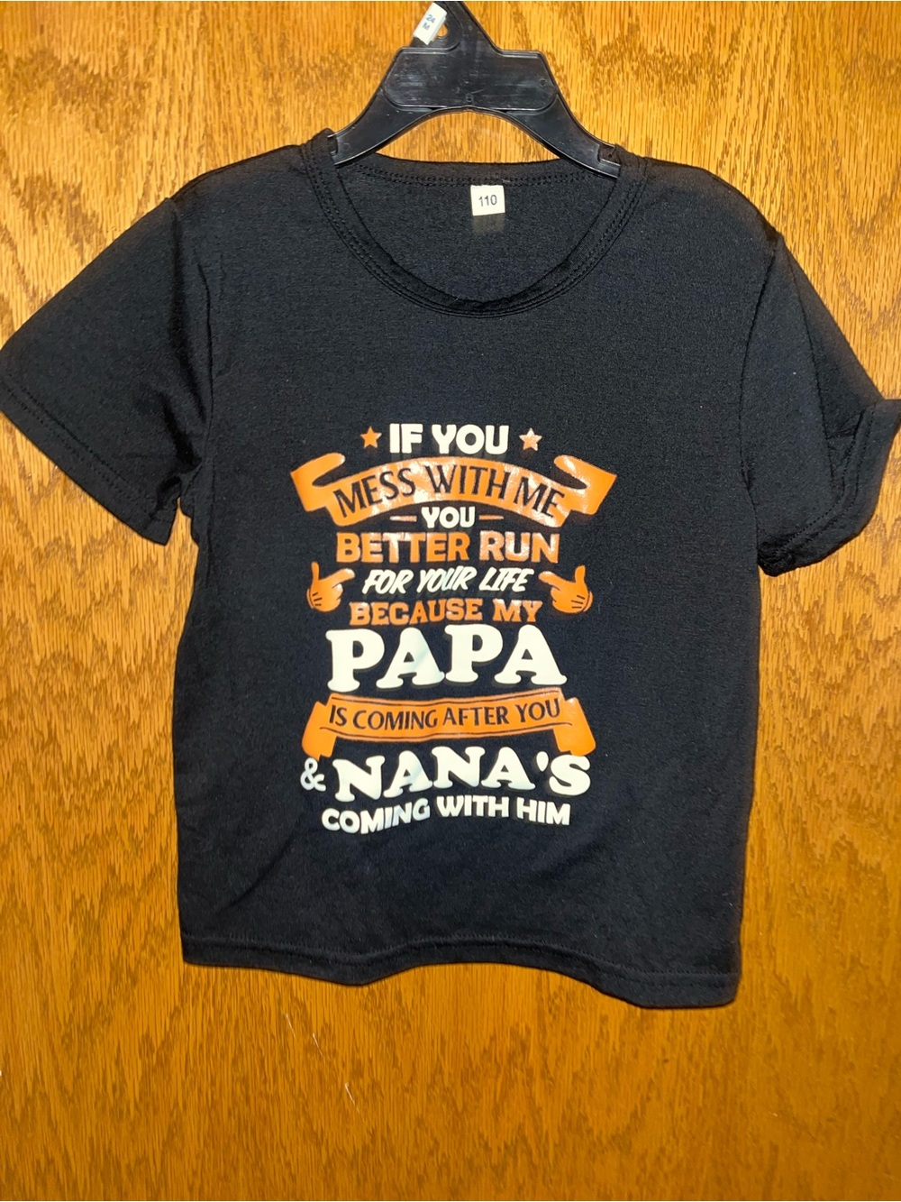 Kids Black Graphic Tee - "Papa & Nana's"